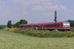 Den Zugteil nach Simbach der Doppel-RB nach Burghausen und Simbach bildete am 19.7.2013 628 591.
