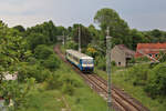 evb 628 150 erreicht den Bahnhof Unterstedt auf der Fahrt als RB76 von Rotenburg(Wümme) nach Verden(Aller).