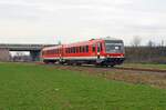 628 225 der CLR pendelte am 19.03.23 beim Frühlingserwachen der DWE zwischen Dessau und Wörlitz.