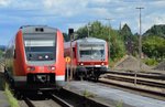 Am 10.08.2016 kam es im Bahnhof Neheim-Hüsten zur Begegnung zwischen 612 545 (RE57) und 628 518 (RE17).