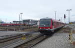 DB 628 572-9 als RB 27261 nach Simbach (Inn), am 12.02.2020 in Mühldorf (Oberbay).