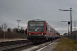 Als RE Villingen(Schwarzw) - Ulm Hbf waren am 13.02.20 628 548 und 698 unterwegs, hier bei der einfahrt in Herbertingen