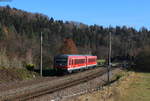 629 004-2 als RE 22308 (Ulm Hbf-Villingen(Schwarzw)) bei Aufen 18.11.20