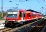 628 / 629 001 der DB AG steht als RB 63 (Nibelungenbahn) im Hbf Worms am 25.04.2009 zur Abfahrt nach Bensheim bereit.