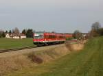 Der 628 626 als RB am 22.03.2014 unterwegs bei Tegernbach.