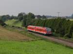 Der 628 584 als RB nach Landshut am 07.09.2014 unterwegs bei Garching an der Alz.