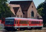 Dieseltriebwagen 928 589 der Südostbayernbahn 9580 0628 589-3 D-DB ist in der Nähe vom Museum Lokwelt abgestellt am 07.07.15.