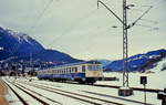 Ein 628.0 verlässt im Dezember 1979 Garmisch-Partenkirchen in Richtung Kempten.