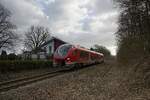 632 108 auf der Linie RB 54 in Richtung Unna kurz hinter dem Haltepunkt Fröndenberg-Frömern (30.01.2022)