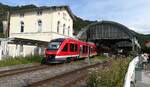 Dieseltriebzug 640 019 der DB Regio in Bad Ems an der Lahn am 21. Juli 2019.