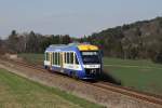 640 124-3 (VT 873) als HEX 80892 auf dem Weg nach Blankenburg. Fotografiert am 26.03.2012 zwischen Langenstein und Brnecke. 