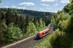 RE 59288 von Hof Hbf nach Lichtenfels zwischen Marktschorgast und Neuenmarkt-Wirsberg auf der Schiefen Ebene, 01.05.2018