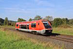 DB 641 038 ist hier zwischen Oberkotzau und Hof Hbf als RE35 von Bamberg nach Hof Hbf unterwegs. (12.09.2023)