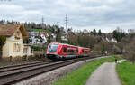 641 031 und 641 010 als RB 17266 (Lauchringen - Basel Bad Bf) bei Beuggen 15.3.26