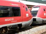 Detailaufnahme zweier VT 641 im Bahnhof Bad Sckingen am 13.08.2008.