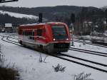 Der 641 020 am 21.02.2009 bei der Einfahrt in Rottenbach. 