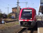 641 022 hat am 22. Oktober 2011 als RB aus Grfenroda soeben den Endbahnhof Gotha erreicht.