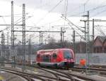 Der eigentlich als abgestellt und nicht im Bestand gefhrte DB 641 025 als Tfzf Richtung Eisenach, am 19.12.2013 in Erfurt Hbf.