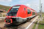 641 035 am 07. April 2014 im Bahnhof Großheringen. Als RB43 wird er sich anschließend über die sogenannte Pfefferminzbahn auf den Weg nach Sömmerda machen.