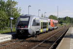 Ausfahrt Bad Lausick: VT 641 001 (rot, vorn) und 641 034.