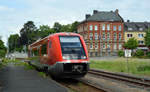 641 026, welcher am 17.06.18 von Hof aus nach Lichtenfels unterwegs war erreicht soeben den Haltepunkt Schwarzenbach.