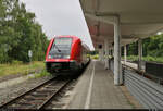 641 003-8 (Alstom Coradia A TER) steht im Startbahnhof Mücheln(Geiseltal) auf Gleis 1.

🧰 Elster-Geiseltal-Netz (DB Regio Südost)
🚝 RB 16824 (RB78) Mücheln(Geiseltal)–Merseburg Hbf
🚩 Bahnstrecke Merseburg–Querfurt (Geiseltalbahn | KBS 586)
🕓 24.7.2021 | 16:30 Uhr