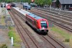 641 029 fährt am 07.06.2014 mit dem RE 3025 aus Neuenmarkt-Wirsberg aus nach Hof Hbf.