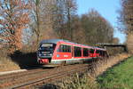 Von 642 690 angeführte Desiro-Doppeltraktion als RE 23408 Crailsheim-Heilbronn am 22.03.2020 zwischen Neuenstein und Öhringen. 