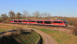 642 686+673 als RE Heilbronn-Crailsheim am 30.03.2020 bei Öhringen-Cappel.