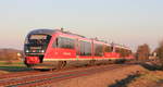 642 223+xxx als RE Crailsheim-Heilbronn am 02.04.2020 kurz vor Waldenburg. 