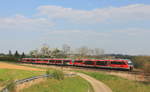 Dreifachtraktion 642 als RE Heilbronn-Crailsheim am 09.04.2020 bei Öhringen-Cappel. 