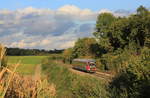 642 695 als RE Crailsheim-Heilbronn am 10.10.2020 bei Neuenstein-Untereppach.