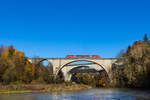 Ein einzelner 642er auf der Illerbrücke in Kempten. 31.10.20