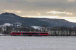 Unbekannter 642 als RE Crailsheim-Heilbronn am 09.01.2021 bei Waldenburg. 