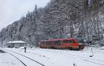 642 648 der Kurhessenbahn verlässt am 09.01.2021 den Bahnhof Brilon Wald in Richtung Marburg