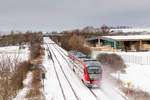 642 662 als RE Crailsheim-Heilbronn am 26.01.2021 bei der Einfahrt in Waldenburg.