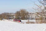 642 623 als RE Hessental-Heilbronn am 11.02.2021 zwischen Waldenburg und Neuenstein. 