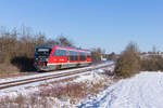 642 223 als RE Crailsheim-Heilbronn am 13.02.2021 bei Waldenburg.