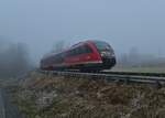 Aus Seckach kommend ist der 642 162 als RB84 nach Miltenberg zusehen am Nachmittag gen Buchen fahrend. 25.1.2022