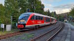 Am 28.9.22 standen 642 188 als Ersatzzug gekuppelt mit 642 231 im Bahnhof von Hennersdorf (Sachs) Richtung Chemnitz.