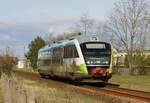 DB 642 041 auf RE 4 | Torgelow [WTO] | April 2023 | vom Bü aus aufgenommen