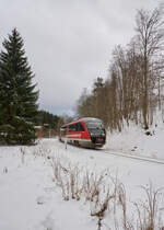 642 231 war am 02.01.2026 als RB 21986 von Johanngeorgenstadt nach Zwickau unterwegs.