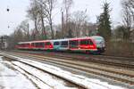 DB Westfrankenbahn 642 198 + 642 xxx + 642 xxx in Kahl am Main (Bayern) am 05.02.26