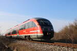 DB 642 020 als RB 16285 von Leinefelde nach Erfurt Nord, am 23.03.2026 in Gispersleben.