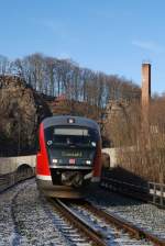 642 228 der Erzgebirgsbahn mit RB 30815 in Wolkenstein (23.12.2007)