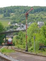 Ahrtalbahn: 642 bei der Ausfahrt aus Ahrweiler am 10.05.2007