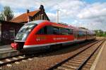 642 670 steht am 03.08.09 im Bahnhof Biederitz zur Abfahrt bereit.