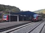 Desiro nach Kaiserslautern und 612 Regioswinger nach Saabrcken  in Bad Mnster am Stein.