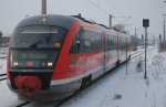 Hier kommt die 642 671 aus Stendal und fhrt in Rathenow ein. 19.02.2010