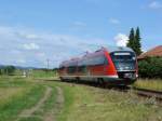 642 als RB30483 am 9.7.05 auf der landschaftlich sehr reizvollen ''Grfenberg-Bahn'' kurz nach HP Grogeschaidt